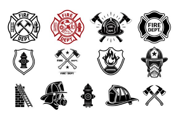 Download Heroic Firefighter Badge Icon Set - Icon Collection