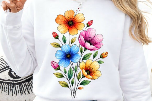 Download Colorful Wildflower Floral Design PNG - Premium Bundle