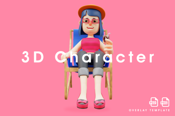 Download 3D Lady Relaxing with a Glass of Wine - Lady Collection