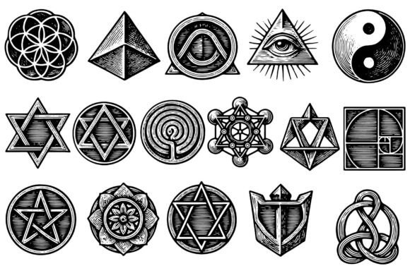 Download Mystic Sacred Geometry Symbols Set - Symbol Collection