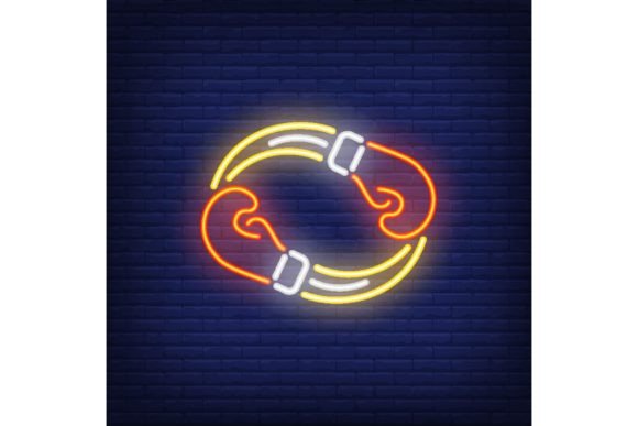 Download Neon Icon of Boxing Competition. Protect - Icon Collection