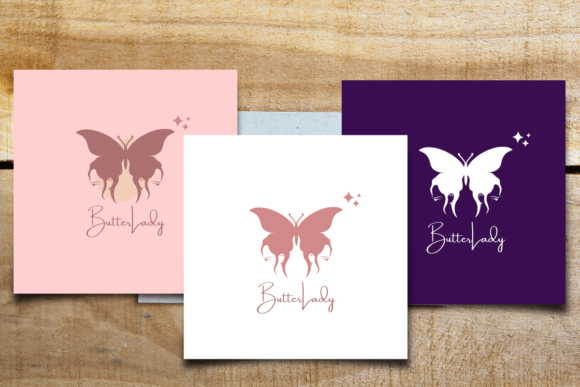 Download Aesthetic Logo of Lady Head Buterfly - Lady Collection
