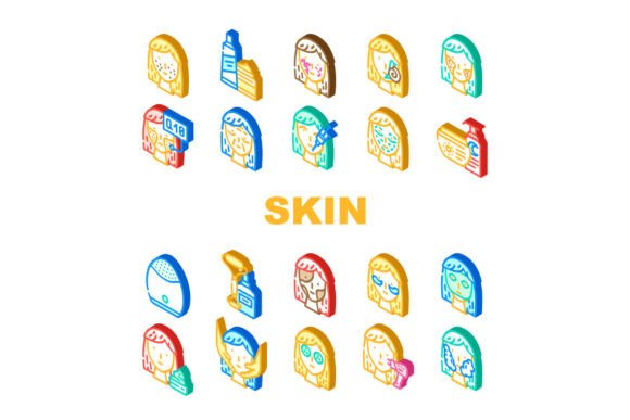 Download Facial Skin Care and Treatment Icons Set - Icon Collection