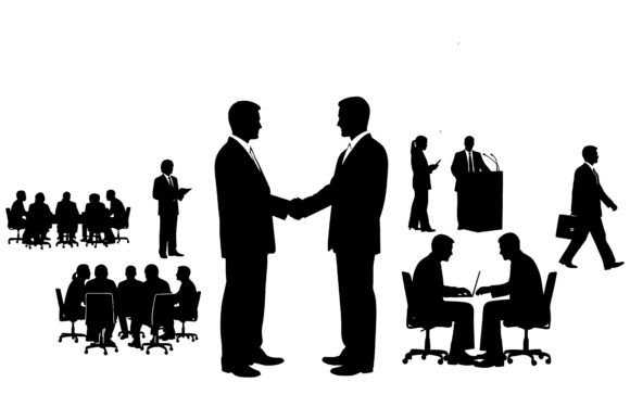 Download Business People Silhouettes Shaking Hand - People Collection