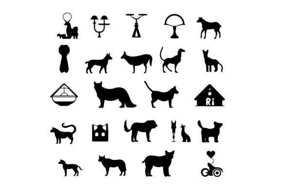 Download Black Silhouette Veterinary Symbol Set - Symbol Collection