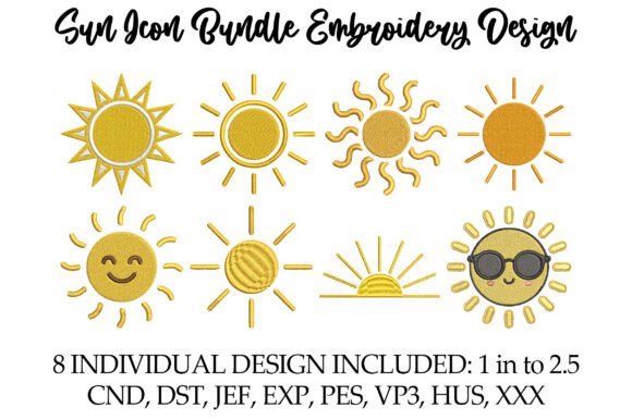 Download Sun Icon Bundle Embroidery Design - Icon Collection