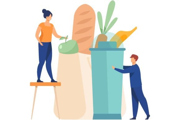 Download People Shopping with Eco Friendly Bag Fl - People Collection