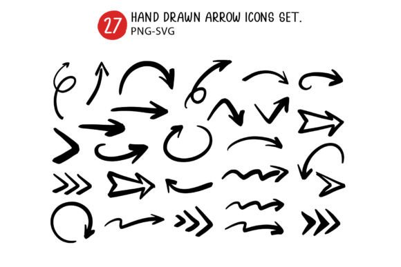 Download Hand Drawn Arrow Icons Set. - Icon Collection