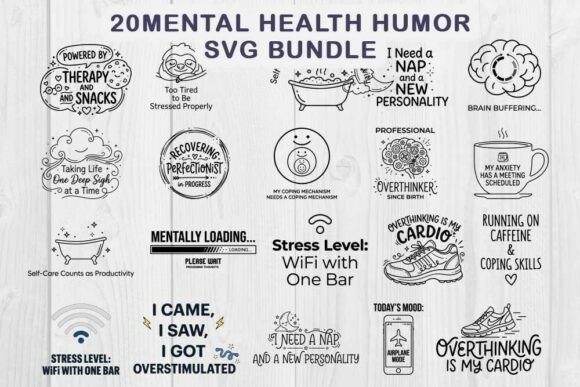 Download Mental Health Humor SVG Bundle - Premium Resources