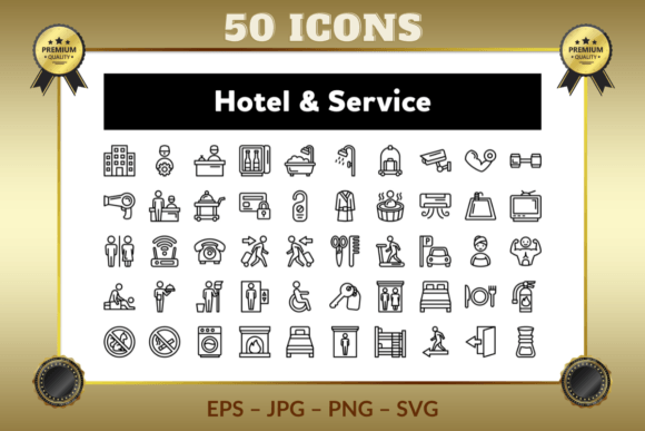 Download Hotel &amp; Service Outline Icons - Icon Collection